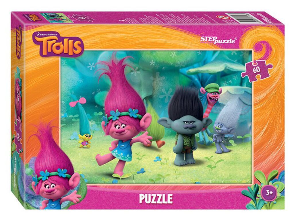 Пазлы   60 элементов  230*330мм.  "Trolls" Dreamwork