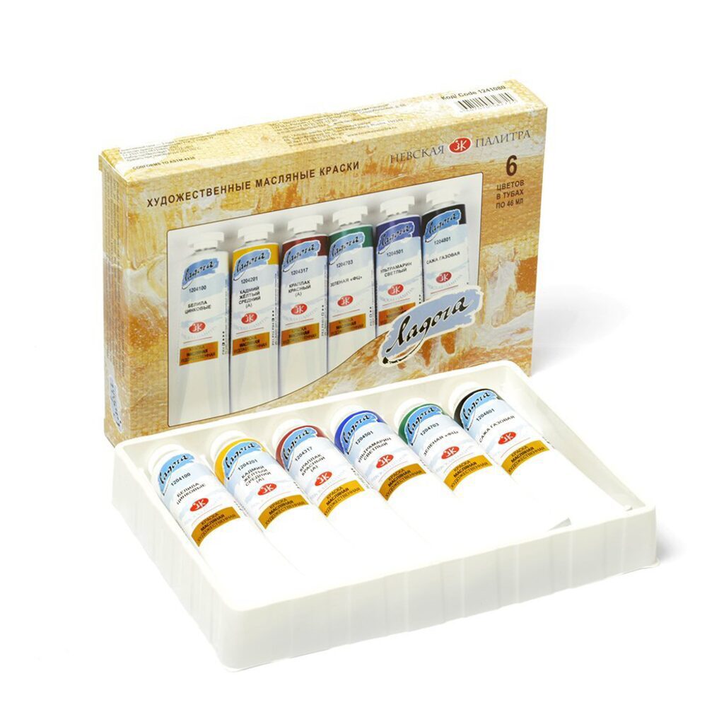Краски масляные худож.  Ладога  6цв*46 мл картон