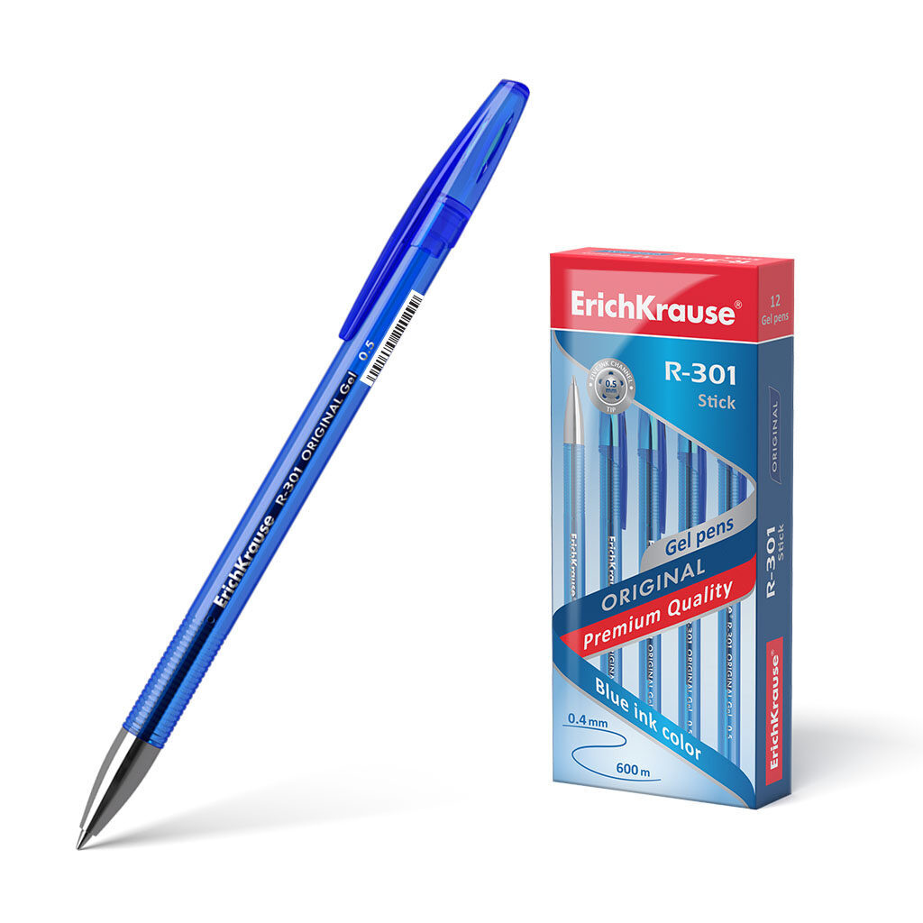 Ручка гелевая EK R-301 ORIGINAL GEL синяя, 0,5мм