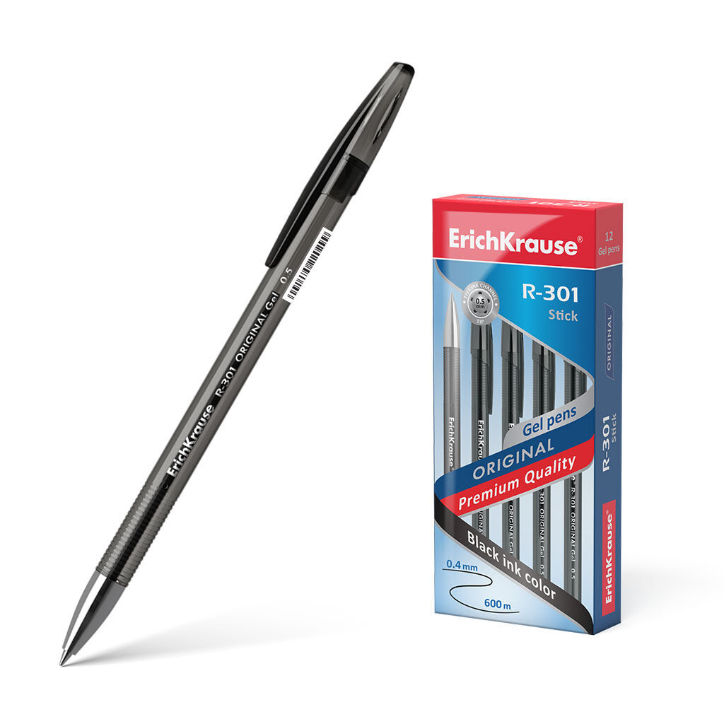 Ручка гелевая EK R-301 ORIGINAL GEL чёрная, 0,5мм