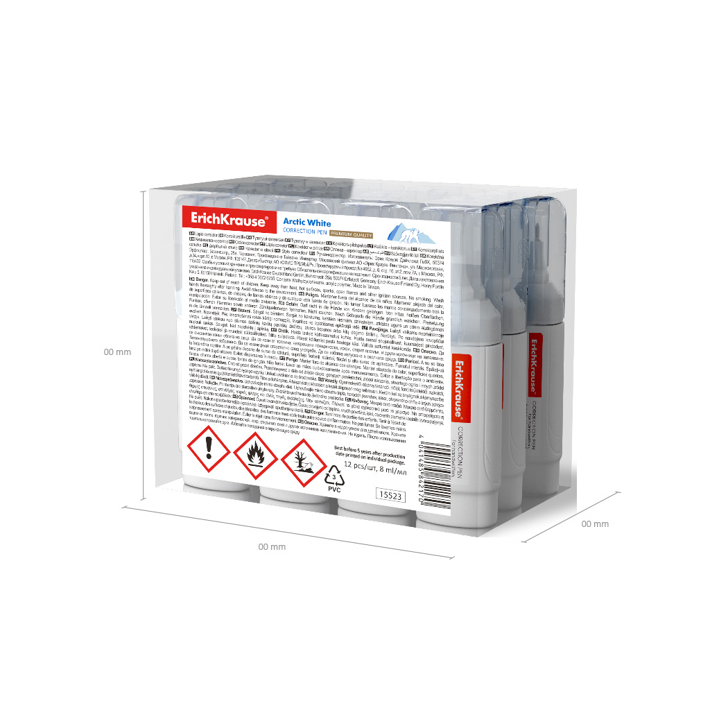 Ручка-корректор ErichKrause Arctic white, 8мл (в пластиковой коробке по 12 шт.)