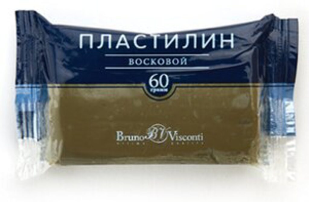 Пластилин воск. BV 60г св. коричневый