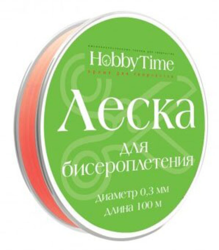 Леска д/бисера 0,3мм, 100м, красная