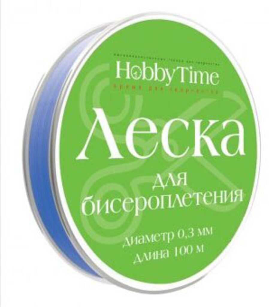 Леска д/бисера 0,3мм, 100м, синяя