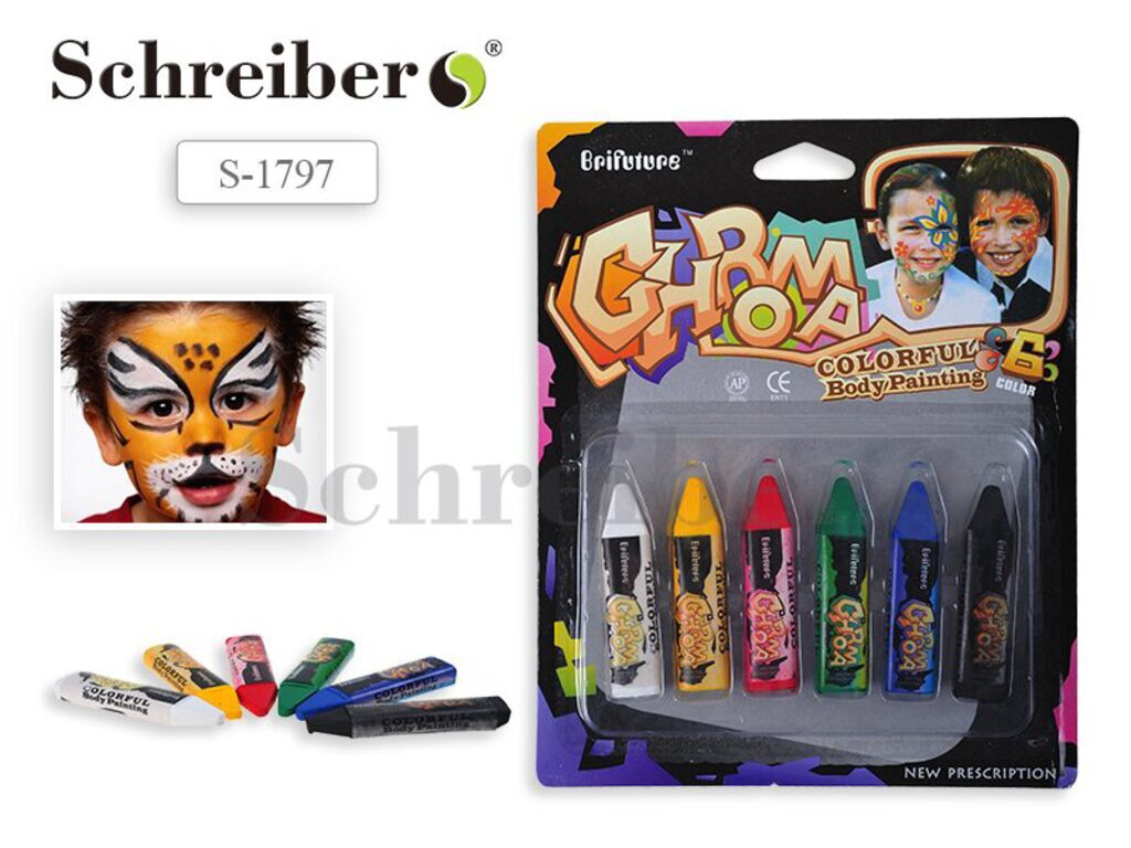 Мелки для аквагрима, 6шт.