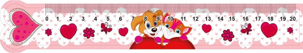 Закладка-линейка "Котёнок и щенок"