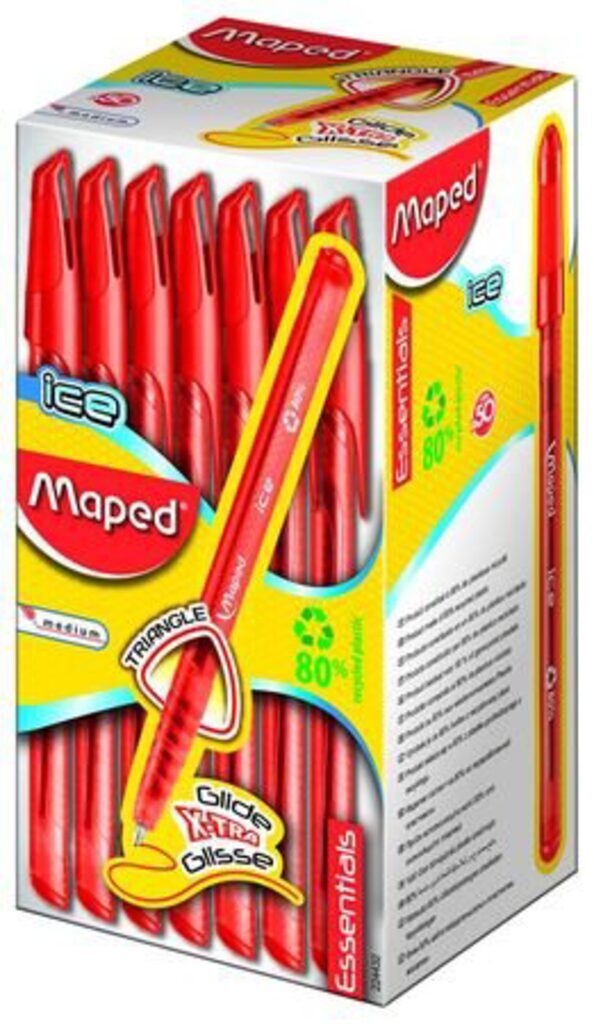 Ручка шар. MAPED GREEN ICE розовый курпус, красная