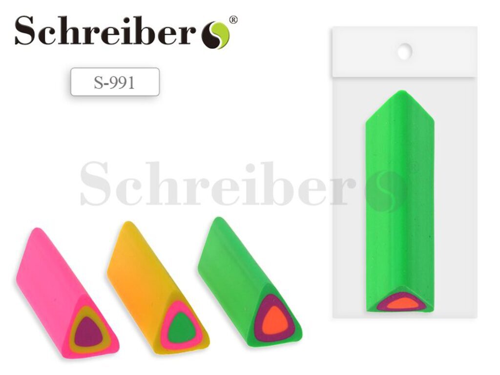 Ластик SCHREIBER треугольный, яркая серия