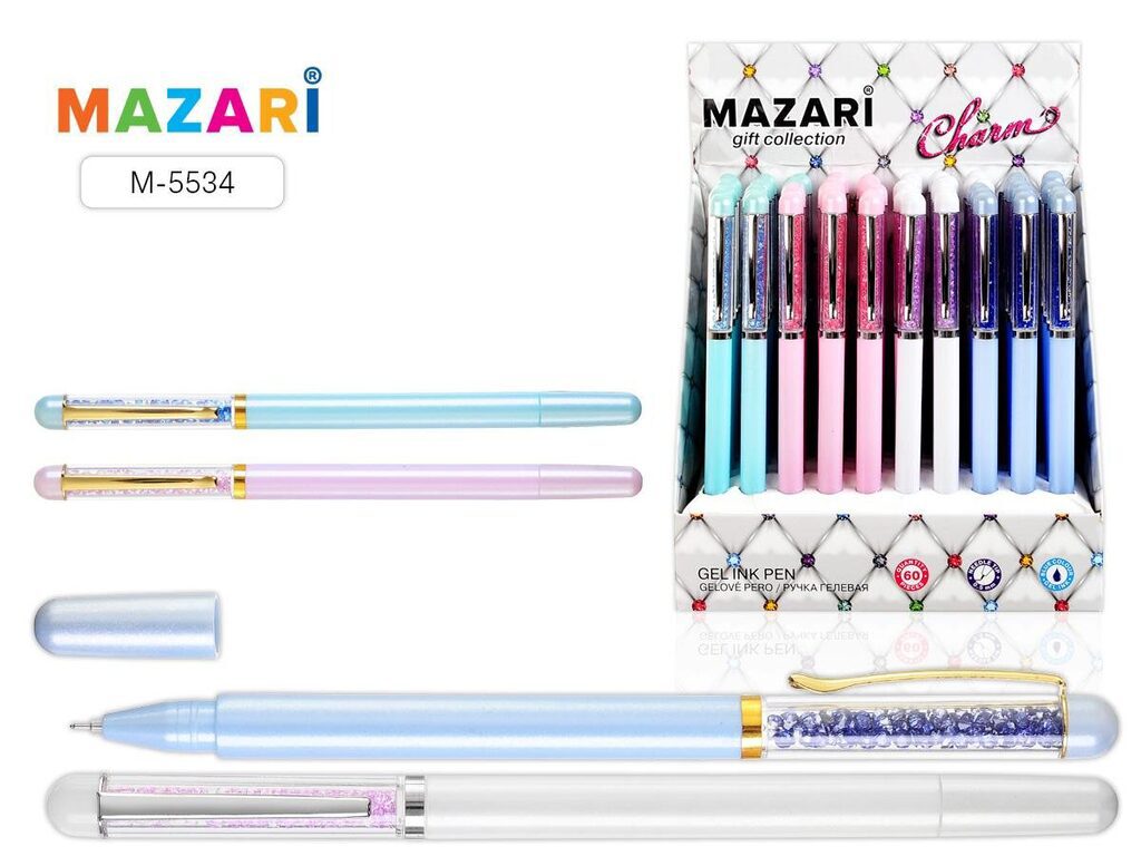 Ручка гелевая "Charm" синяя, со стразами внутри