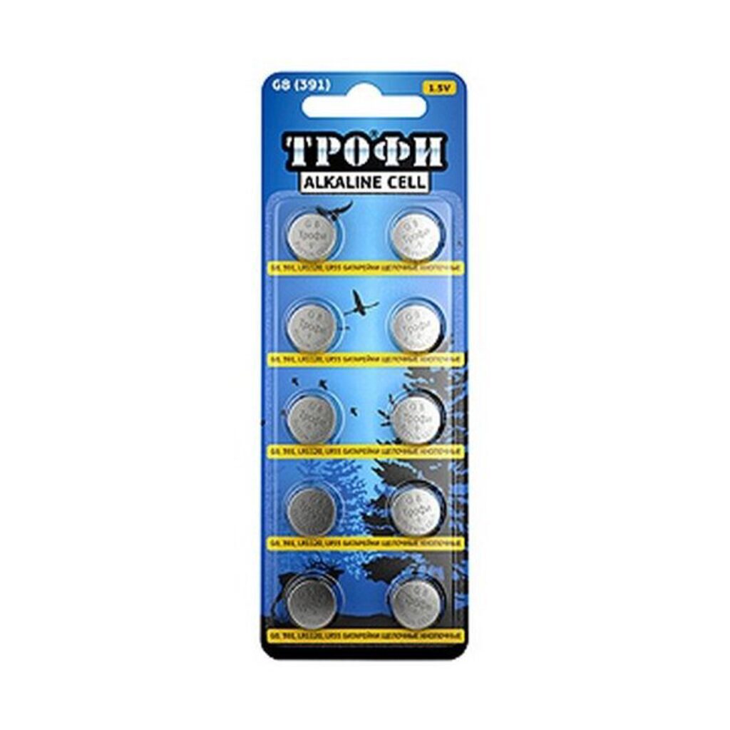 Батарейка-таблетка  G-8 Трофи LR1120, LR55, блистер