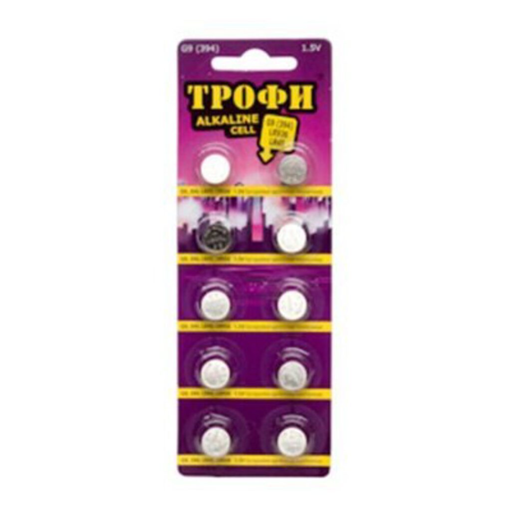 Батарейка-таблетка  G-9 Трофи LR936, LR45, блистер