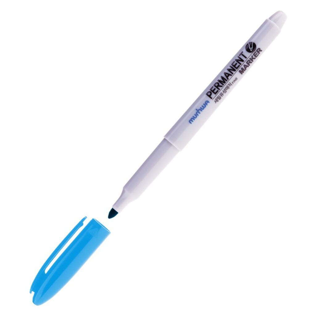 Маркер перманентный 1,5мм  голубой, пулевидный