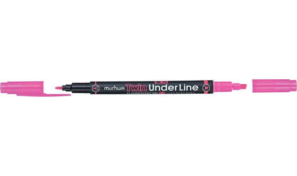 Текстовыделитель MUNHWA Twin UnderLine, двустор. 0,5-4мм, розовый
