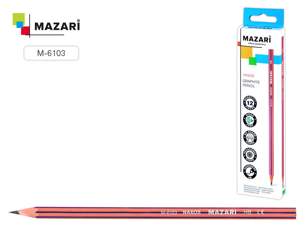 Карандаш Naxos пластиковый, HB