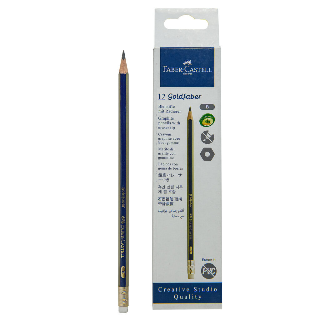 Карандаш  Faber-Castell GOLDFABER 1221 B с ластиком