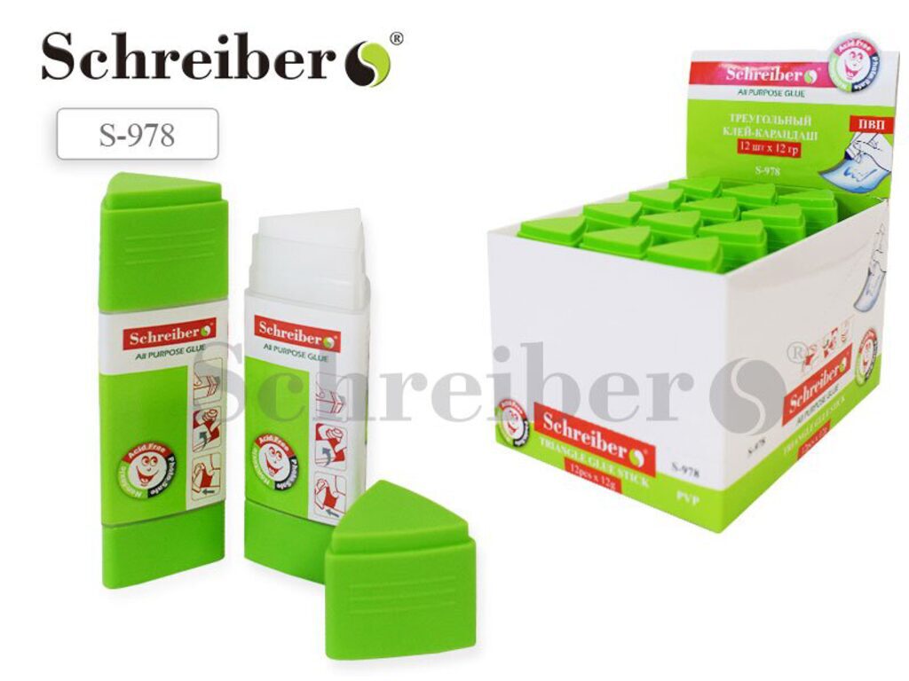 Клей карандаш SCHREIBER 12гр. треугольный