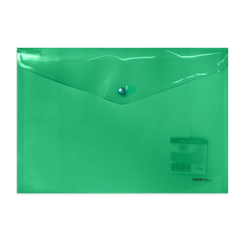 Конверт на кнопке А4 полупрозр. ENVELOPE зелёный