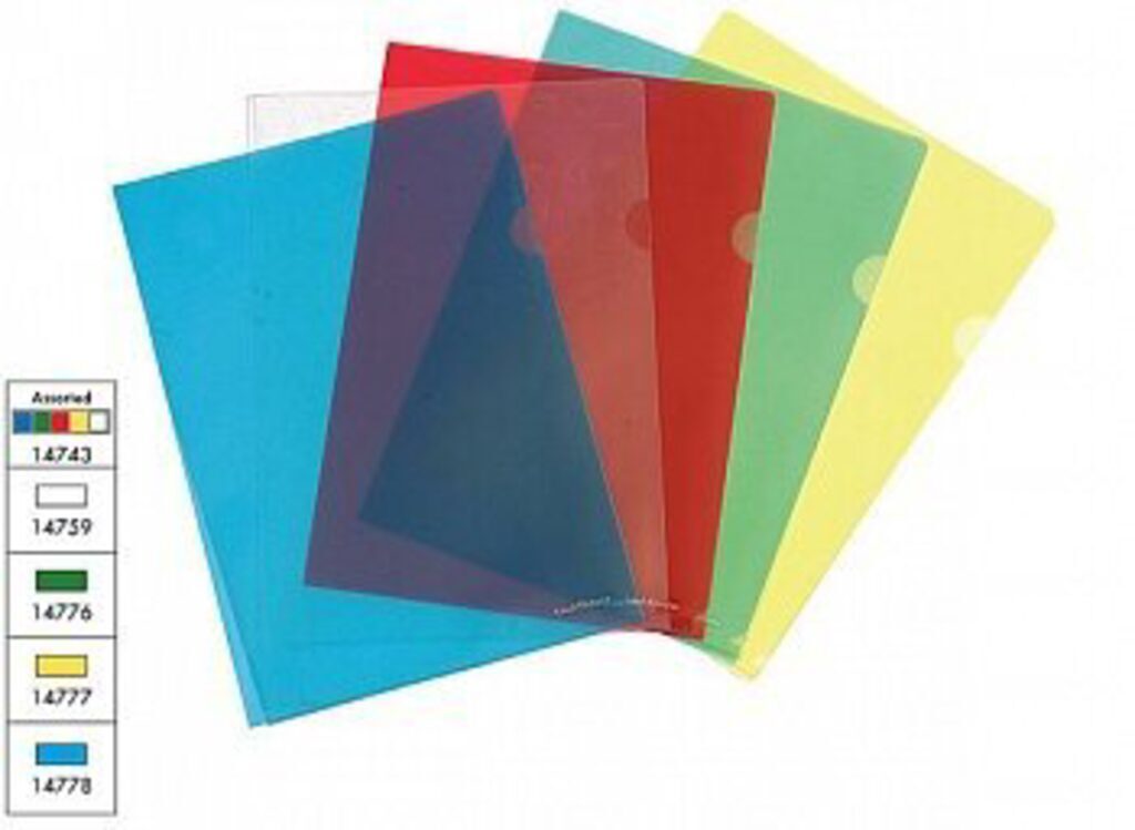 Папка уголок А4 Clear Standard L-FILE, ассорти