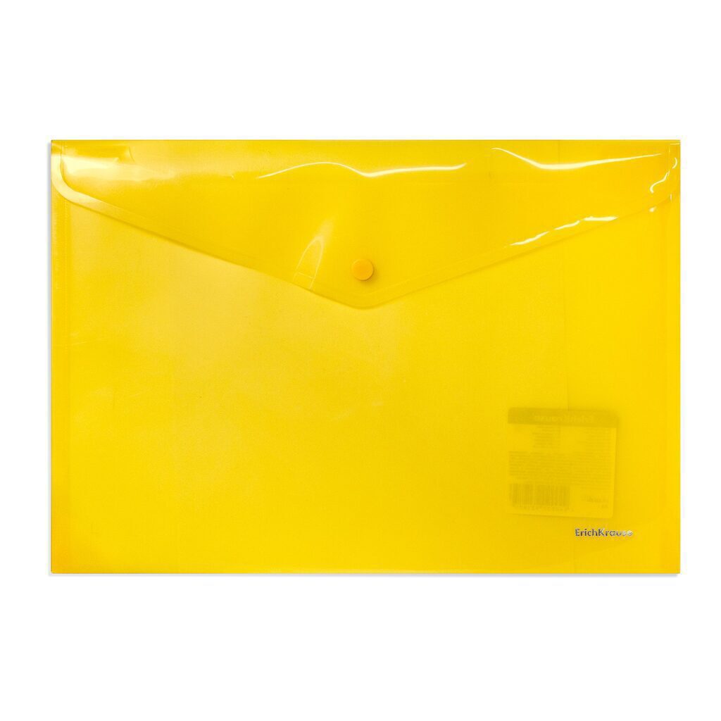 Конверт на кнопке А4 полупрозр. ENVELOPE желтый