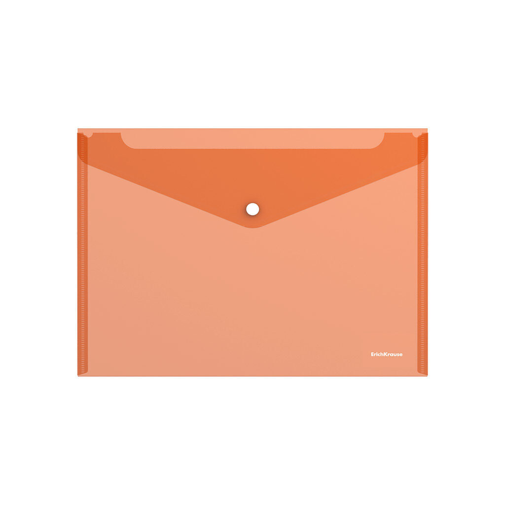 Конверт на кнопке А4 полупрозр. ENVELOPE оранжевый