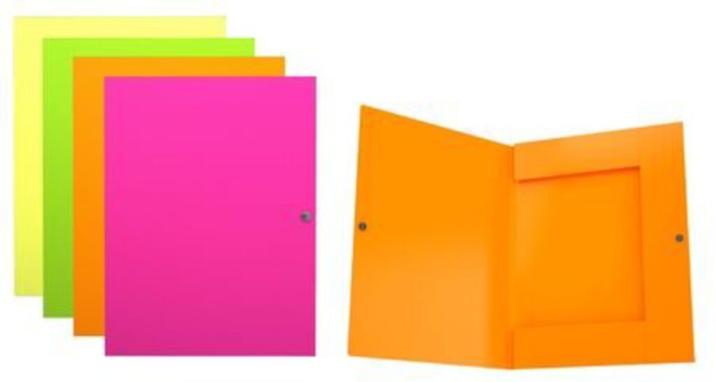 Конверт на кнопке А4 с 3-мя клапанами, GLANCE NEON ассорти