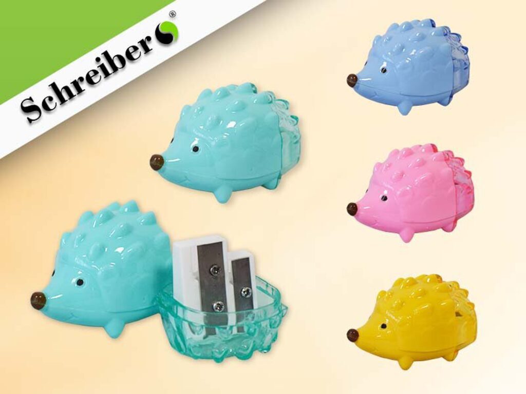 Точилка пласт. с контейнером  2 отв. ЁЖИК