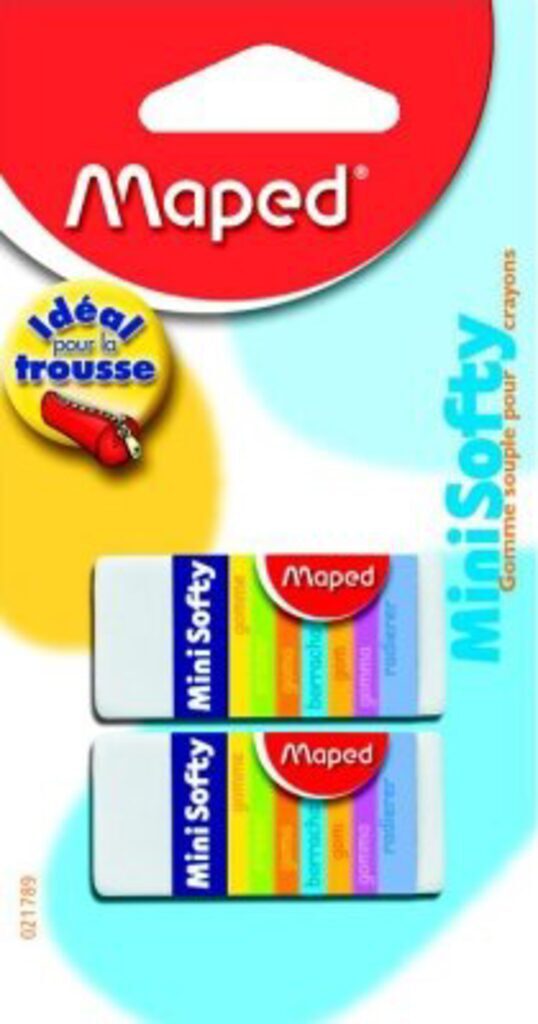 Ластик MAPED "Softy mini", в карт.футляре 2шт