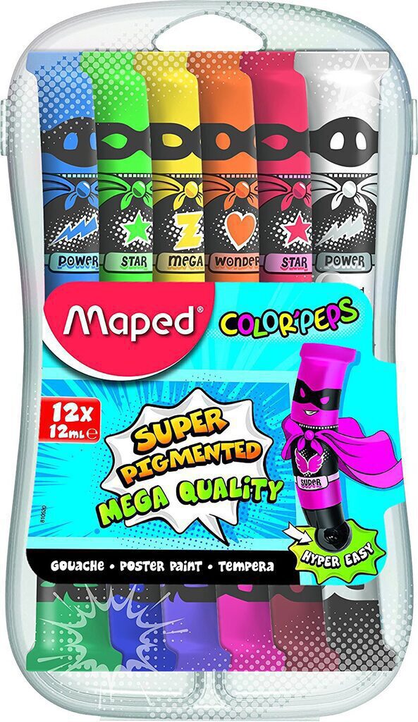 Гуашь 12цв 240мл COLOR'PEPS, в алюминиевых тюбиках