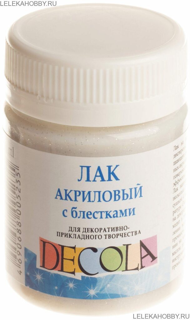 Лак акриловый с блестками 50мл, Декола