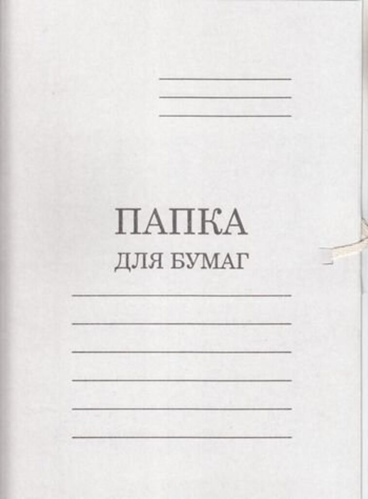 Папка для бумаг с завязками бел. пл.360 немелов.