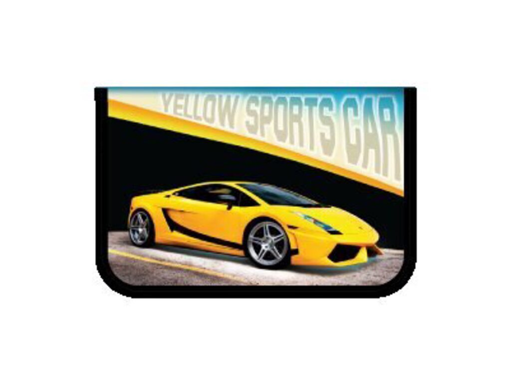 Пенал 1 отд. с откидной пл. (200*130) Yellow sports car, ткань