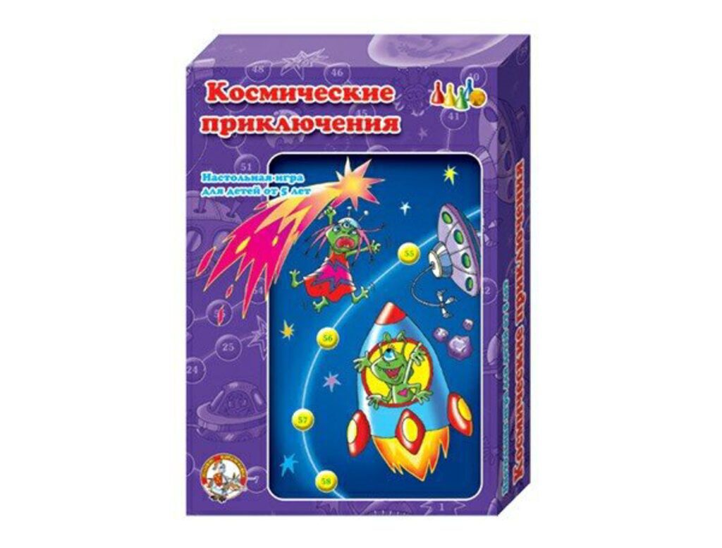 Игра с фишками 420*330 мм "Космические приключения"  в коробке 7+