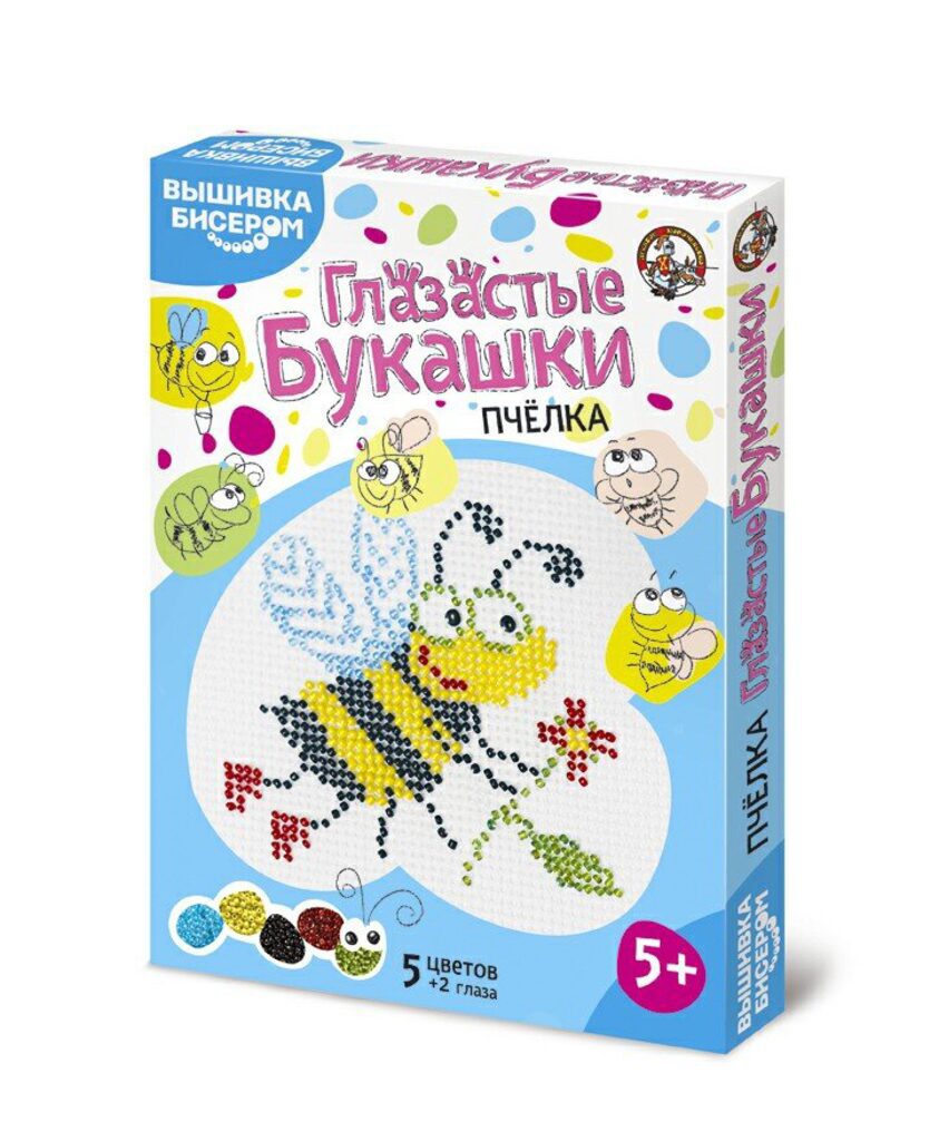 Вышивка бисером "Глазастые букашки. Пчелка" 5+