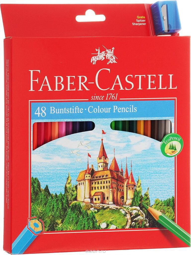 Карандаши цвет. 48цв  Faber-Castell  Замок  с точилкой