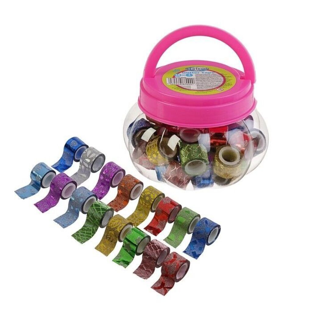 Скотч декоративный с блёстками, 12мм*1 метр