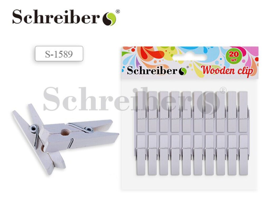 Декор Набор прищепок Белые, 20шт, размер 1 шт - 3,5см