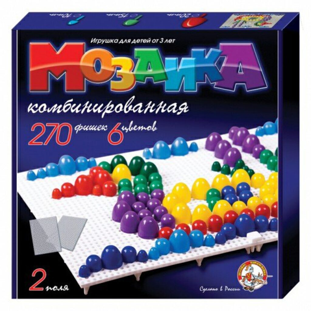Мозаика круглая 270 шт. 2 поля, разный диаметр фишек