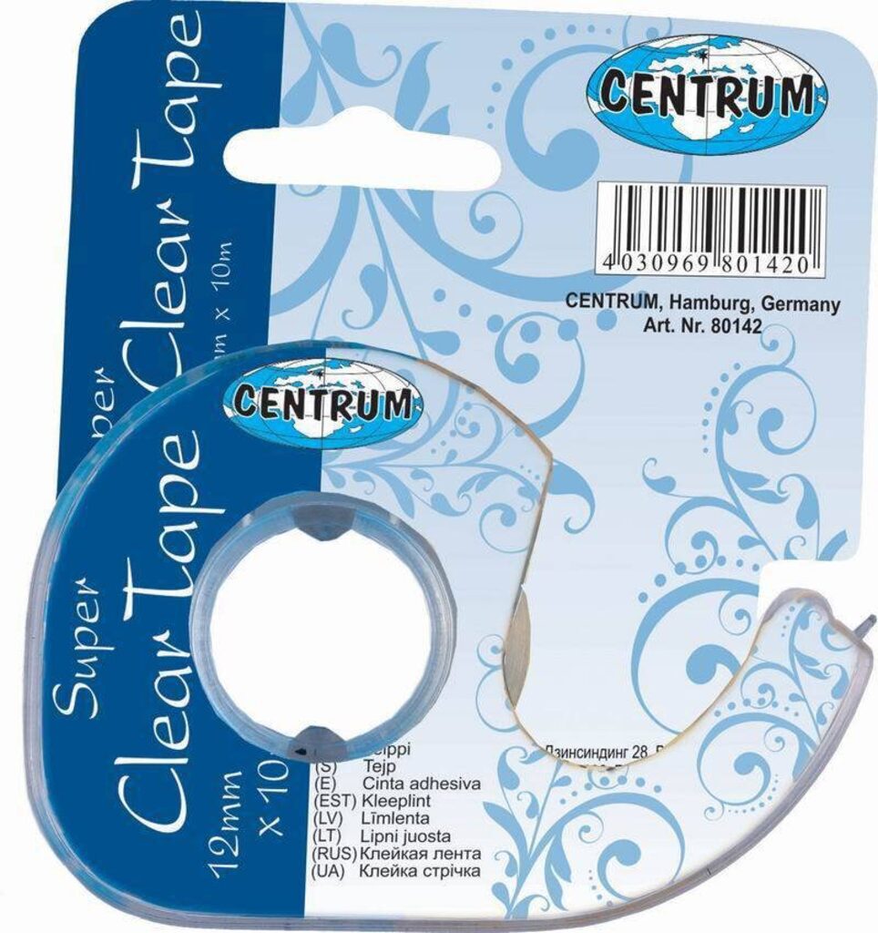 Скотч 12мм*10м, на диспенсере, канцелярский