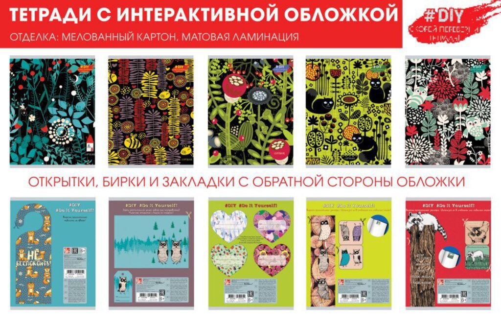 Тетрадь А5  96л  кл., "Волшебный сад", DIY Collection, мат.лам.