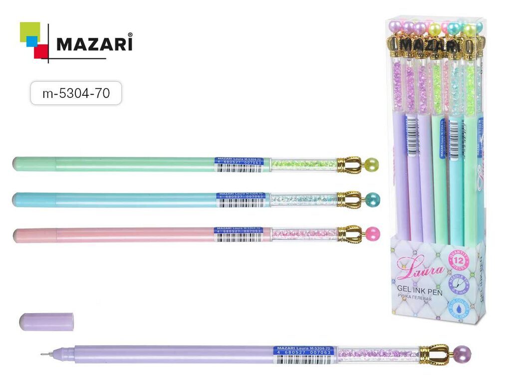 Ручка гелевая "Laura" 0,5мм, синяя, игольч.након.