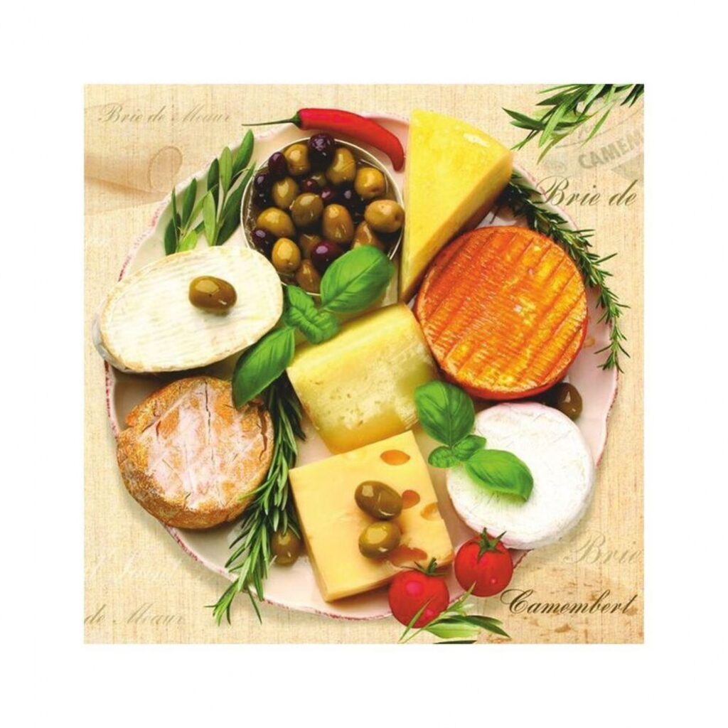 Салфетка "Сырная тарелка" 33*33см, 20 шт.