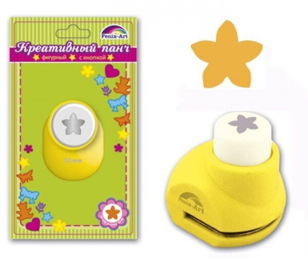 Панч кнопочный 10мм "Звезда" размер панча 33*26*32мм, блистер