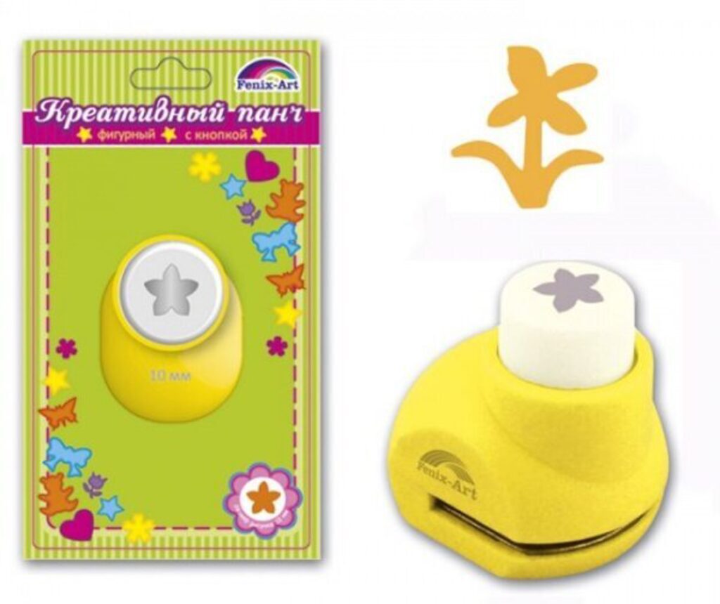 Панч кнопочный 10мм "Цветочек" размер панча 33*26*32мм, блистер