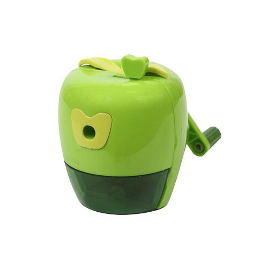 Точилка механическая 1 отв.,  Яблоко, зеленая