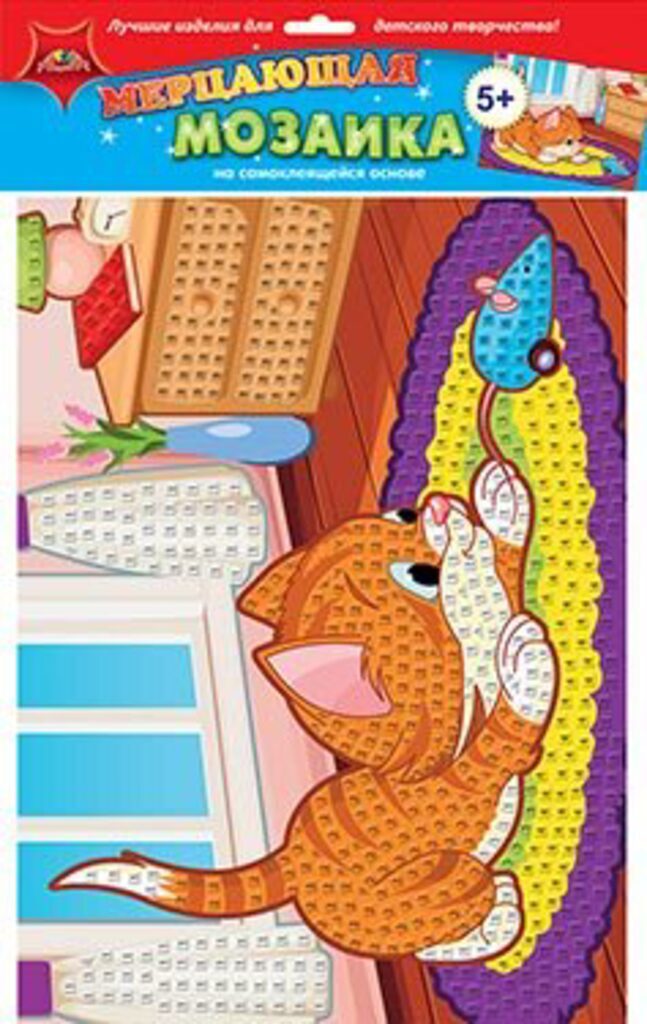 Аппликация из EVO "Котёнок и мышка" А3