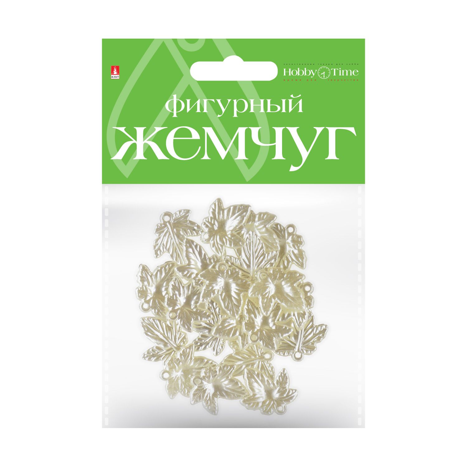 Бусины перламутр "Листочки" 21мм