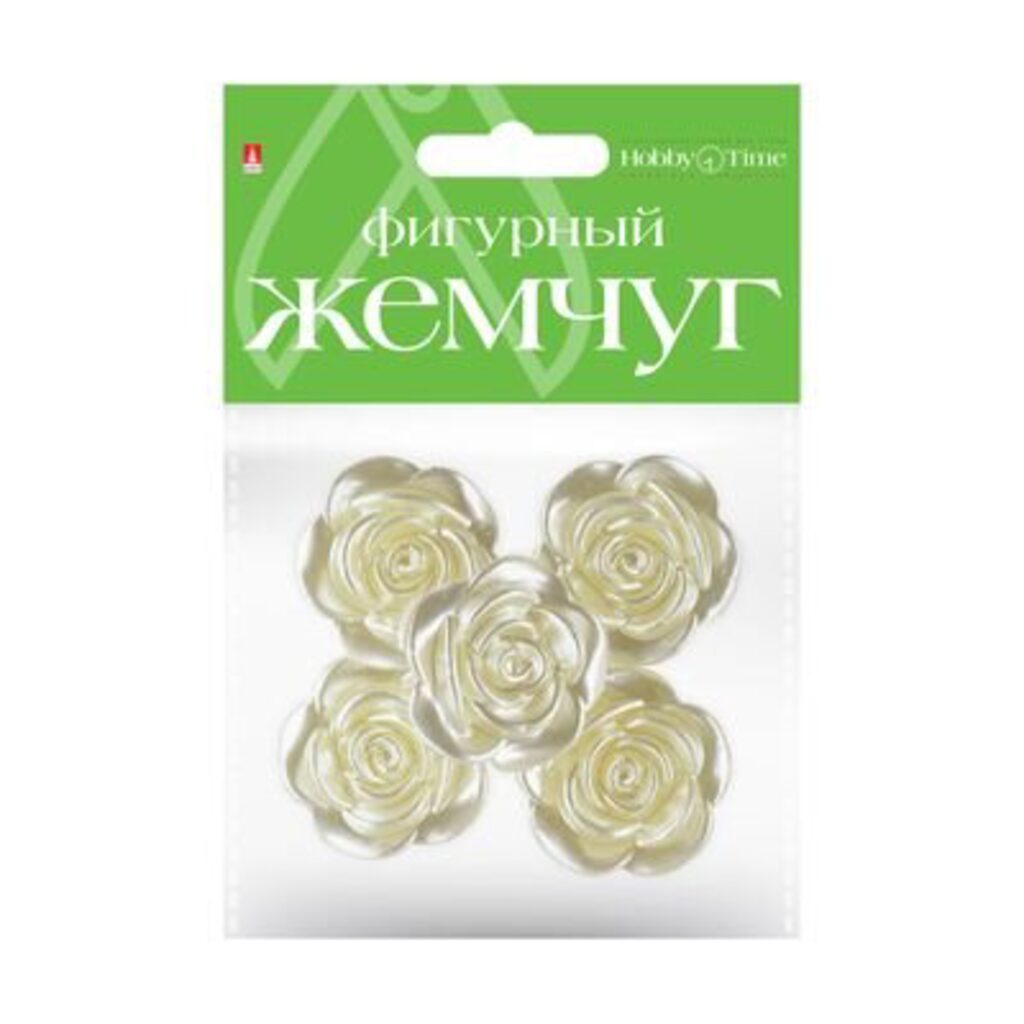Бусины перламутр "Розочки" 31мм