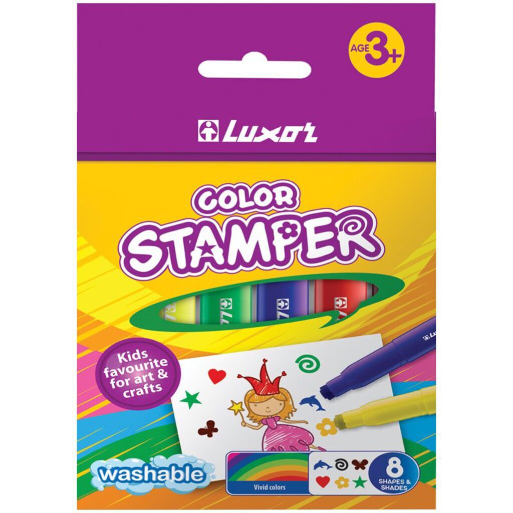 Фломастеры   8цв "Luxor. Color Stamper", штампы