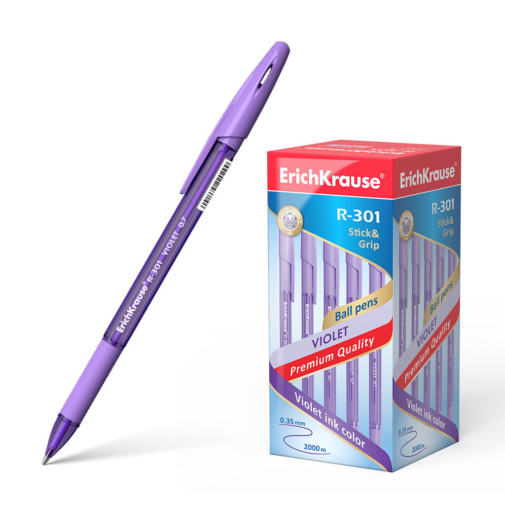 Ручка шар. ЕК R-301 0.7мм  Violet Stick фиолетовая, пласт.корп.