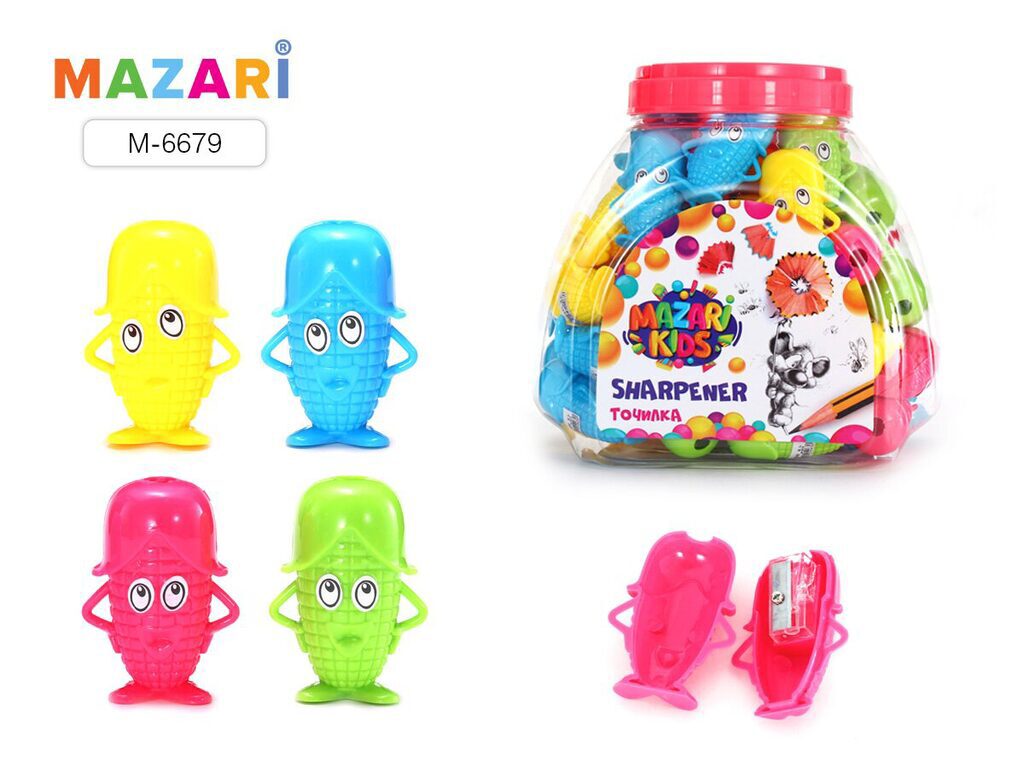 Точилка пласт. с контейнером  1 отв. CORN